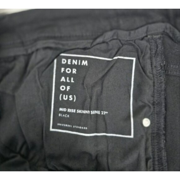 Universal Standard mid rise skinny jeans women black size 38 denim 27 Inseam - Picture 5 of 10